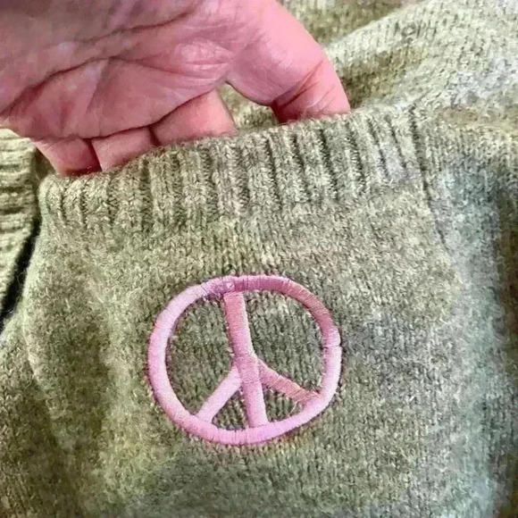 MANGO - OVERSIZED CARDIGAN. WOOL BLEND. SMALL. EMBROIDERED POCKETS - Picture 10 of 11